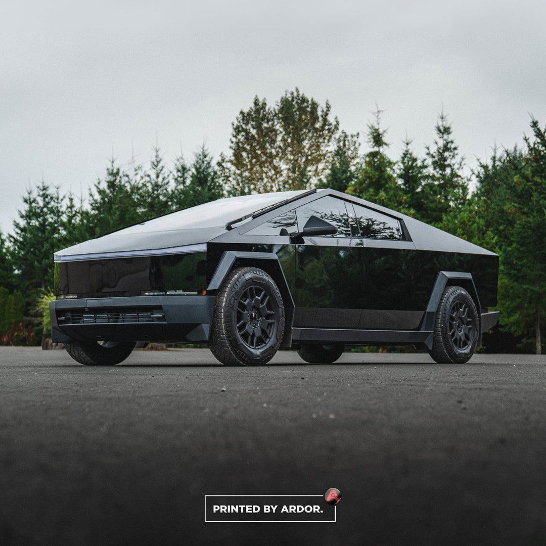 Gloss Black Vinyl Wrap on a Tesla Cyber Truck by Ardor Printing in Snohomish, WA 