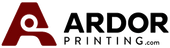 Ardor Printing Logo for white background.