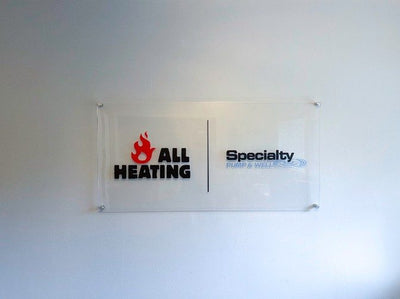 All Heating acrylic lobby sign by Ardor Printing
