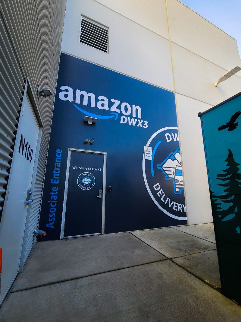 Amazon DWX3 outdoor building wall wrap in Seattle by Ardor Printing, view 4
