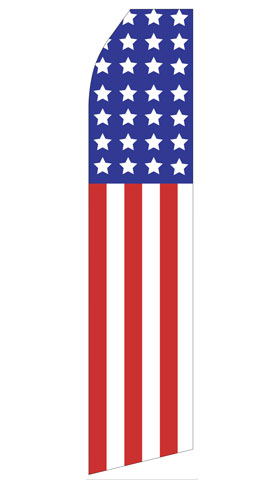 American Flag econo feather flag, 16 ft, single-sided, design 0502
