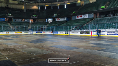 Angel of the Winds Arena floor graphics in Everett by Ardor Printing