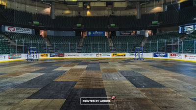Angel of the Winds Arena floor graphics in Everett by Ardor Printing, view 3
