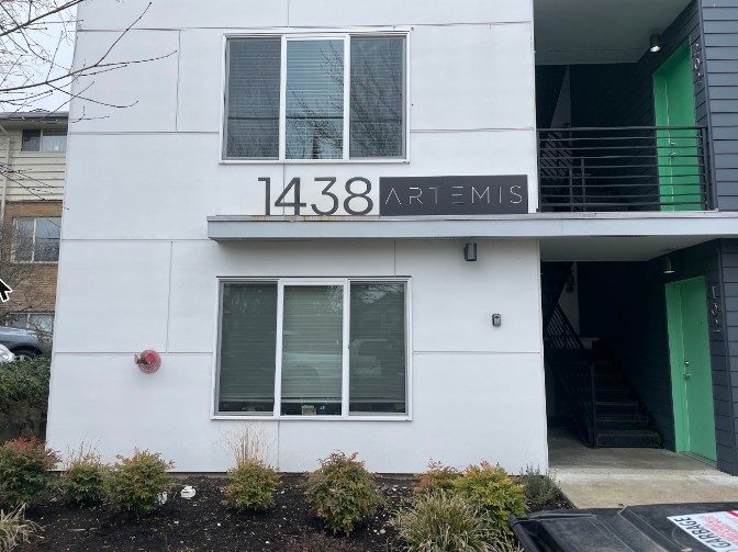 Apartment building address number signs by Ardor Printing