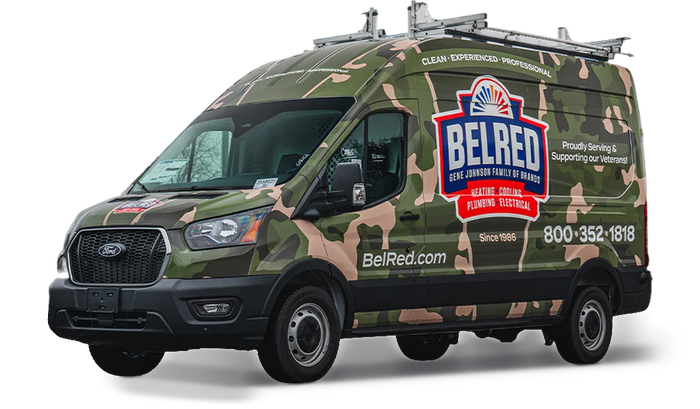 BelRed camo Ford Transit van wrap by Ardor Printing