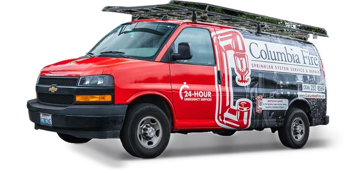 Columbia Fire Chevrolet Express van wrap by Ardor Printing