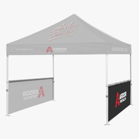 Custom printed tent half wall with Ardor Printing branding on the side of a 10 x 10 ft event tent, the rest of the tent shown faded