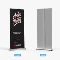 Deluxe retractable banner stand, 33 x 81 in, single sided, front and back views, Ardor Printing branding