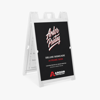 Deluxe Signicade A-frame sign with a white frame and a printed 24 x 36 in coroplast sign, shown with Ardor Printing branding