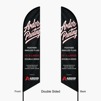 18 ft feather angled flag, double sided: front and back both read correctly