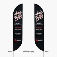 10.5 ft feather convex flag, double sided: front and back both read correctly