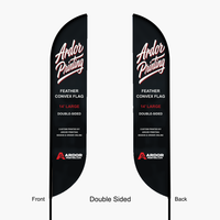 14 ft feather convex flag, double sided: front and back both read correctly