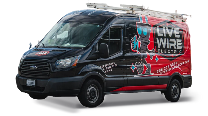 Live Wire Electric Ford Transit van wrap by Ardor Printing