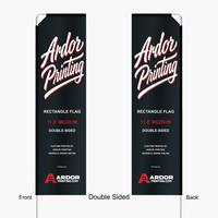 11.8 ft rectangle flag, double sided: front and back both read correctly
