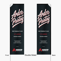 15 ft rectangle flag, double sided: front and back both read correctly