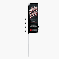 Rectangle flag assembly: slide the flag sleeve down over the pole set, shown with Ardor Printing branding
