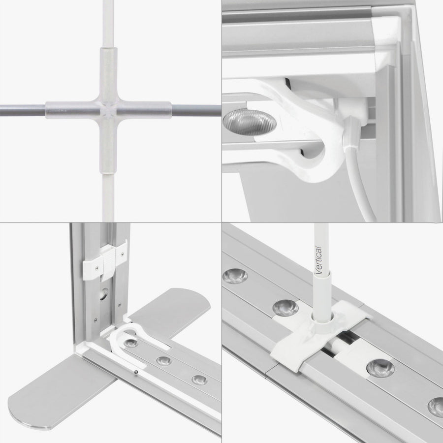 Cross bar, LED and foot connector details of the 10ft SEG backlit display (4 views)