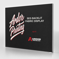 10ft SEG backlit display, 118 x 88 in, LED lit fabric lightbox with Ardor Printing branding