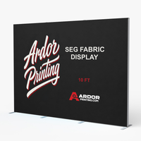 10ft SEG display, 118 x 89 in, freestanding aluminum frame with a printed fabric graphic showing Ardor Printing branding
