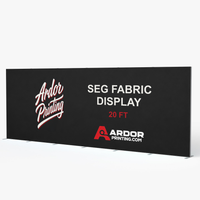 20ft SEG display, 236 x 89 in, freestanding aluminum frame with a printed fabric graphic showing Ardor Printing branding