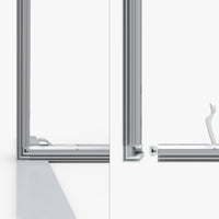 Corner and foot connector details of the 3ft SEG display frame