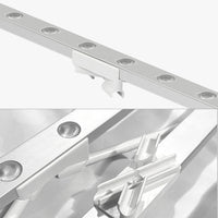LED light bar and clip attachment detail of the SEG backlit popup display frame