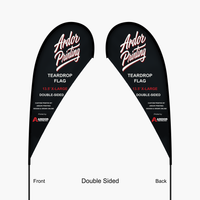 13.5 ft teardrop flag, double sided: front and back both read correctly
