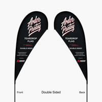 7 ft teardrop flag, double sided: front and back both read correctly