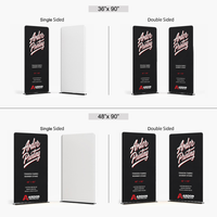 Tension fabric stands in 36 x 90 in and 48 x 90 in, single sided and double sided, Ardor Printing branding