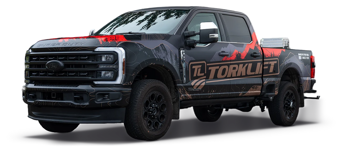 Ford F-350 Super Duty truck wrap for Torklift, printed and installed by Ardor Printing in Snohomish, WA