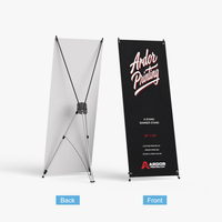 X-stand banner stand, 24 x 63 in, back and front views, Ardor Printing branding