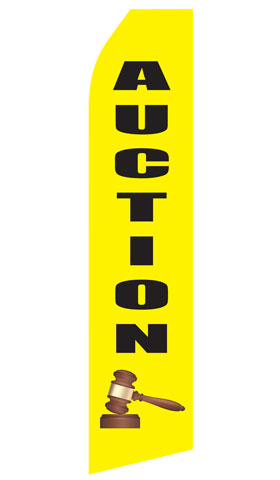Auction econo feather flag, 16 ft, single-sided, design 0283