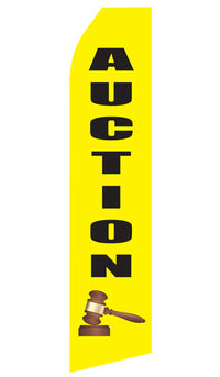 Auction econo feather flag, 16 ft, single-sided, design 0283