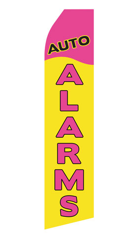Auto Alarms econo feather flag, 16 ft, single-sided, design 0060
