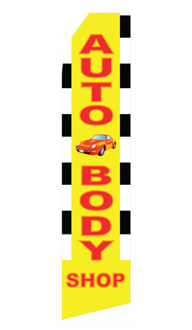 Auto Body Shop econo feather flag, 16 ft, single-sided