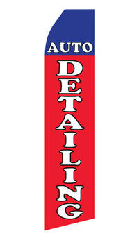 Auto Detailing econo feather flag, 16 ft, single-sided