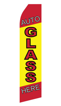 Auto Glass Service econo feather flag, 16 ft, single-sided