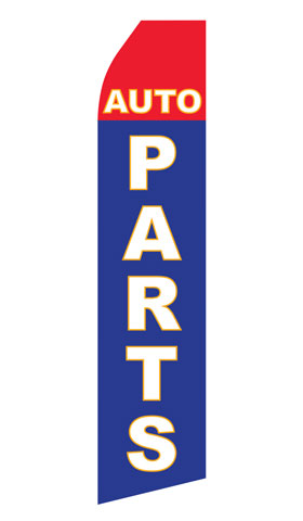Auto Parts econo feather flag, 16 ft, single-sided, design 0041
