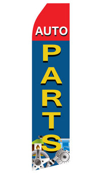 Auto Parts econo feather flag, 16 ft, single-sided, design 1001