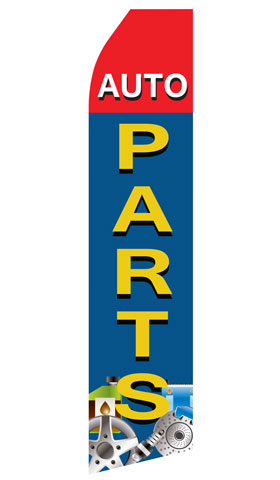 Auto Parts econo feather flag, 16 ft, single-sided, design 1001
