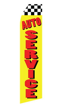 Auto Service econo feather flag, 16 ft, single-sided