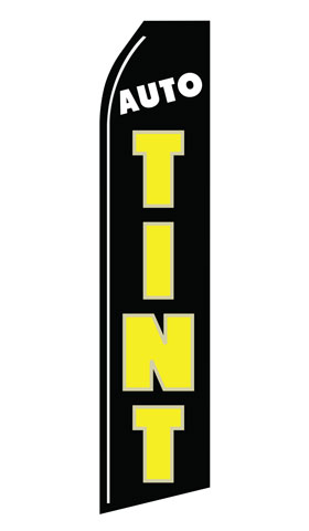 Auto Tint econo feather flag, 16 ft, single-sided, design 0011