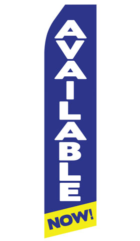 Available Now econo feather flag, 16 ft, single-sided