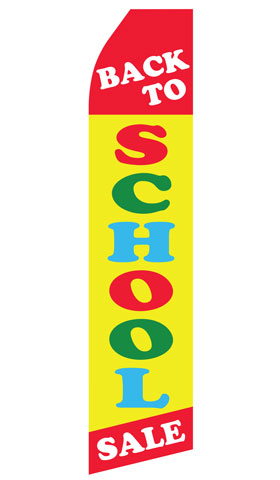 Back to School Sale econo feather flag, 16 ft, single-sided, design 0192