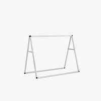 4 ft aluminum banner A-frame stand, hardware only, shown without a banner