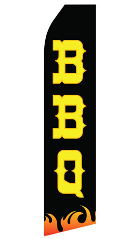 BBQ econo feather flag, 16 ft, single-sided