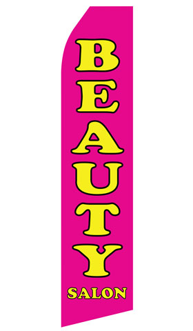 Beauty Salon econo feather flag, 16 ft, single-sided, design 1041