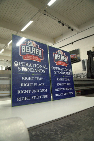 Belred operational standards signs by Ardor Printing