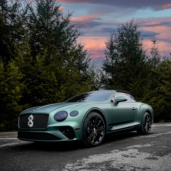 Bentley Continental GT color change wrap in 3M matte metallic pine green by Ardor Printing, Greater Seattle