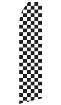 Black and White Checkered econo feather flag, 16 ft, single-sided, design 1703